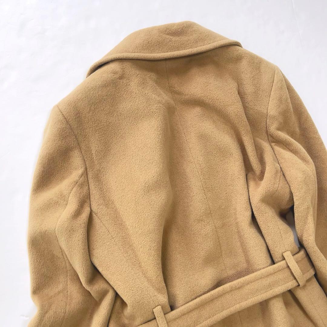 RALPH LAURENベルト付アンゴラウールロングコート 11号 キャメル