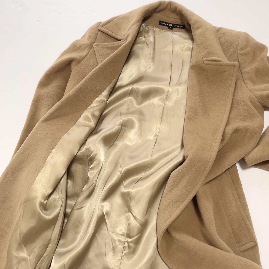 RALPH LAURENベルト付アンゴラウールロングコート 11号 キャメル