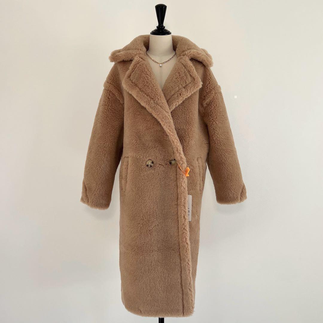 新品未使用 定番ベアロングコート テディコート ミルクティーベージュ