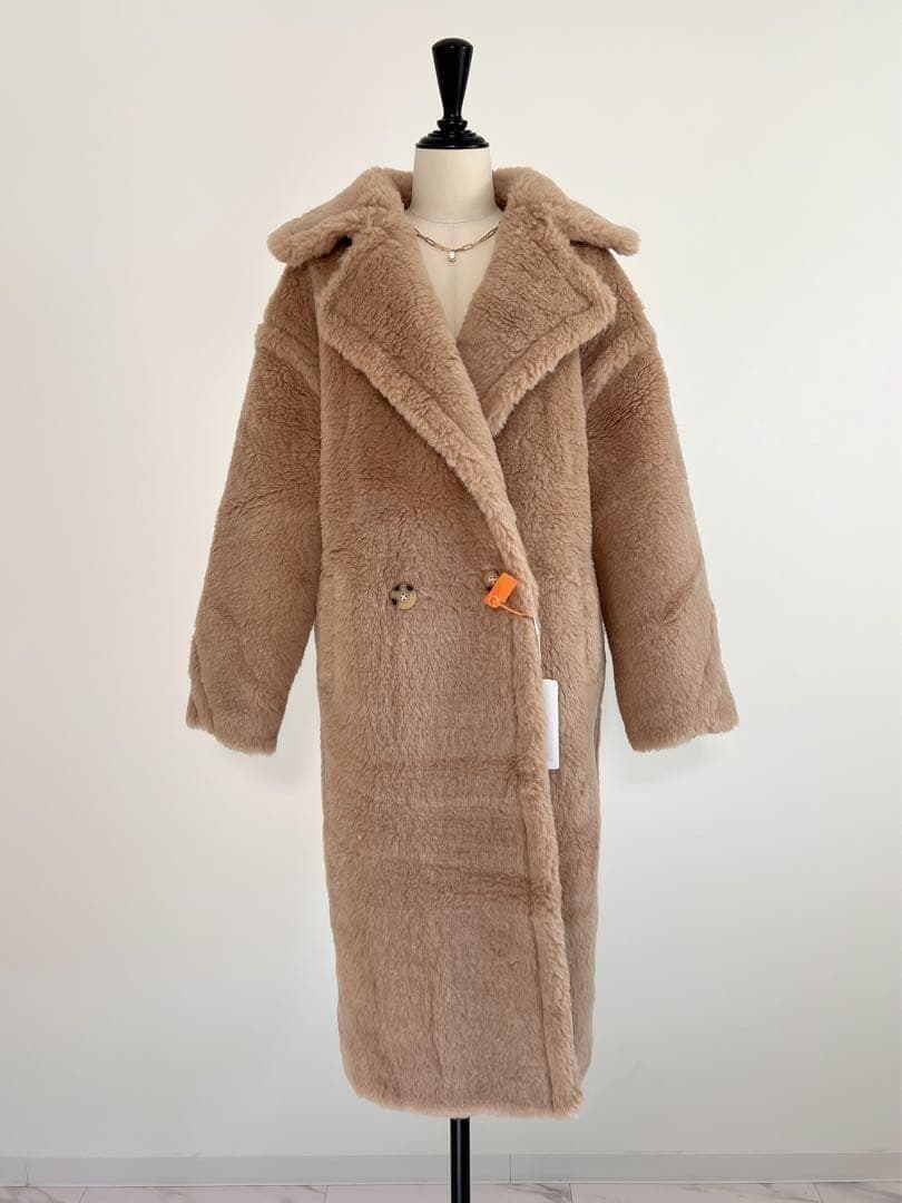 新品未使用 定番ベアロングコート テディコート ミルクティーベージュ