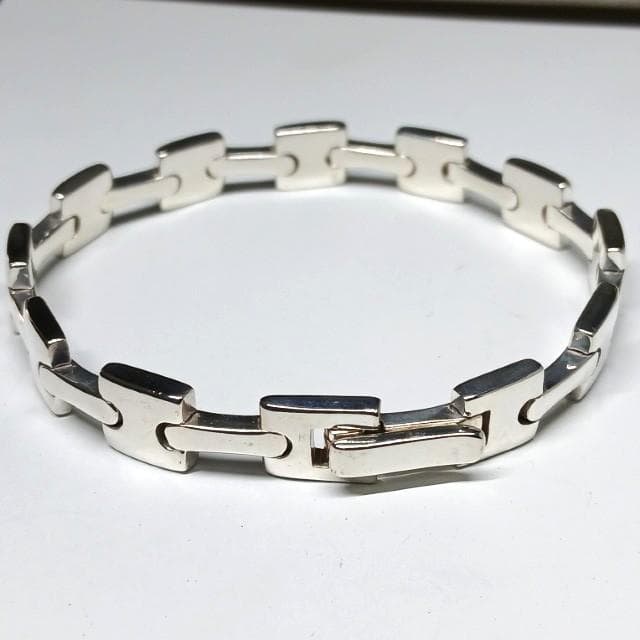 極美 新品仕上げ グッチ Hリンク ブレスレット シルバー 925 ヴィンテージ