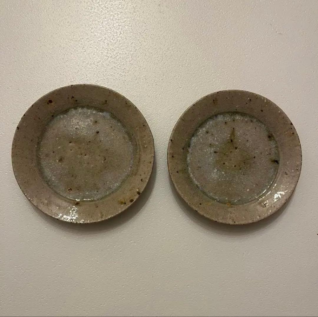 宮城陶器　宮城正幸　灰釉　丸皿　セット　やちむん