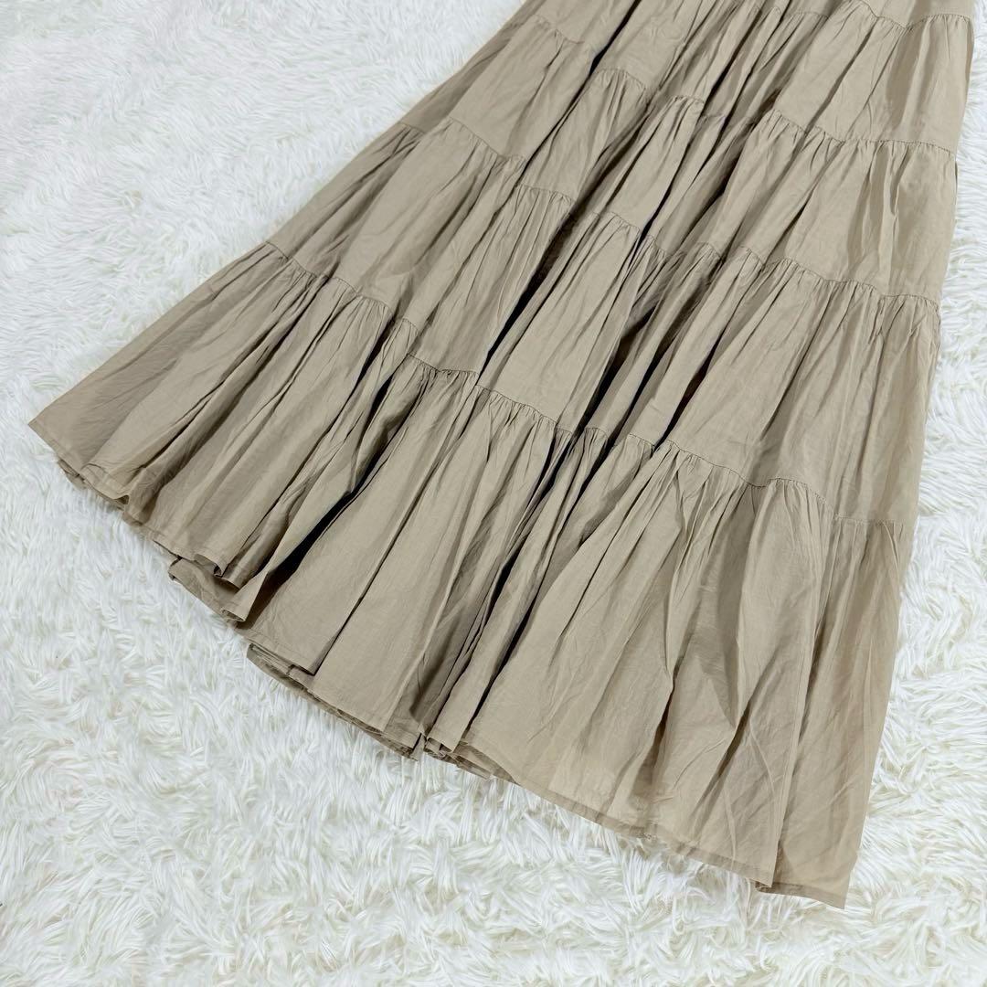 【美品】スピックアンドスパン 24SS ボイルティアードスカート M