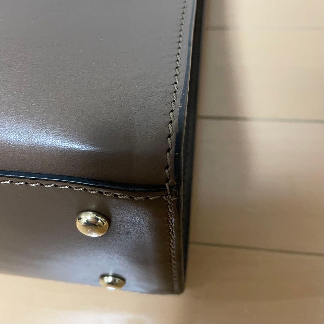 【美品】ボルドリーニセレリア トートバッグ スクエア ブラウン A4サイズ収納可