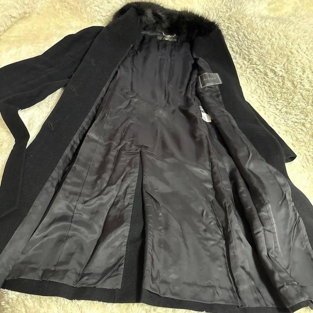 極美品 イネド ロングコート フォックスファー ウール アンゴラ M