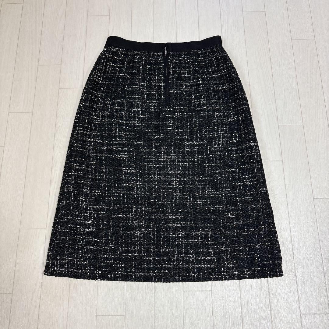 極美品 ANAYI アナイ スラブツイードタイト スカート ブラック系 36