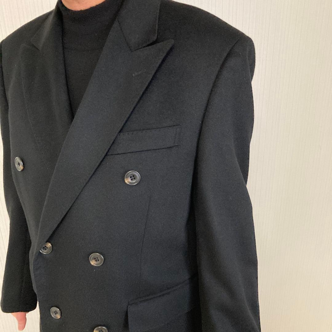 ダブルブレストチェスターコート ブラック