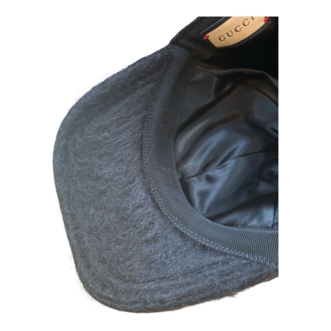 GUCCI ブラック キャップ GG 紙袋　布袋付き　モヘヤ　帽子