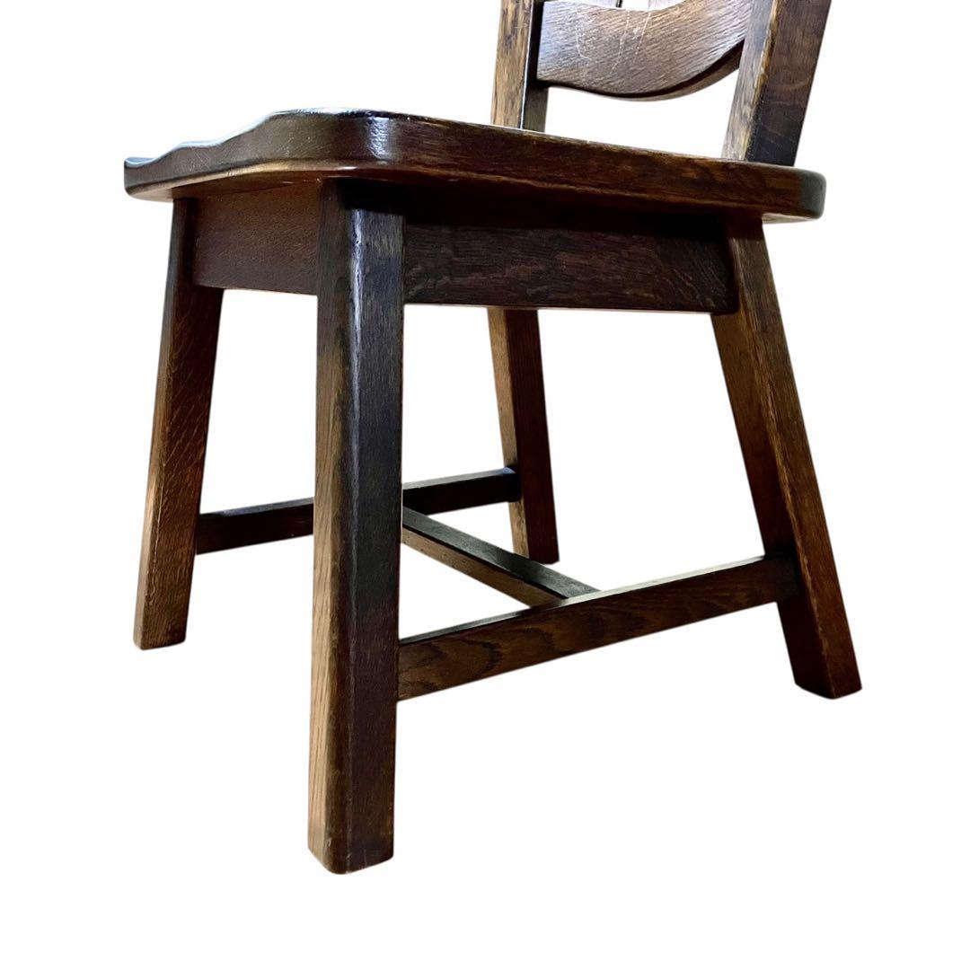 起立木工 ダイニングチェア② オーク無垢 木製 椅子 カントリー風 ビンテージ