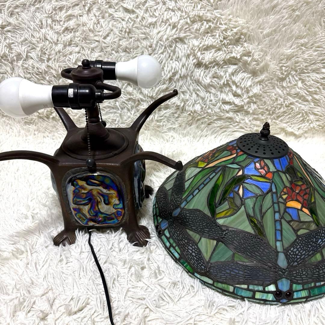 ドラゴンフライ　スタンド照明　アンティーク　レトロ　　ステンドグラス
