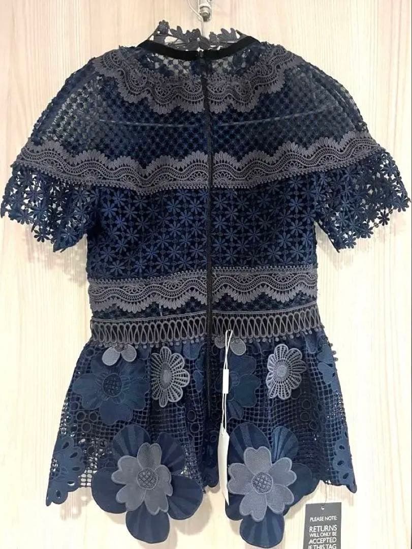 self-portrait ネイビー 半袖 トップス UK 6