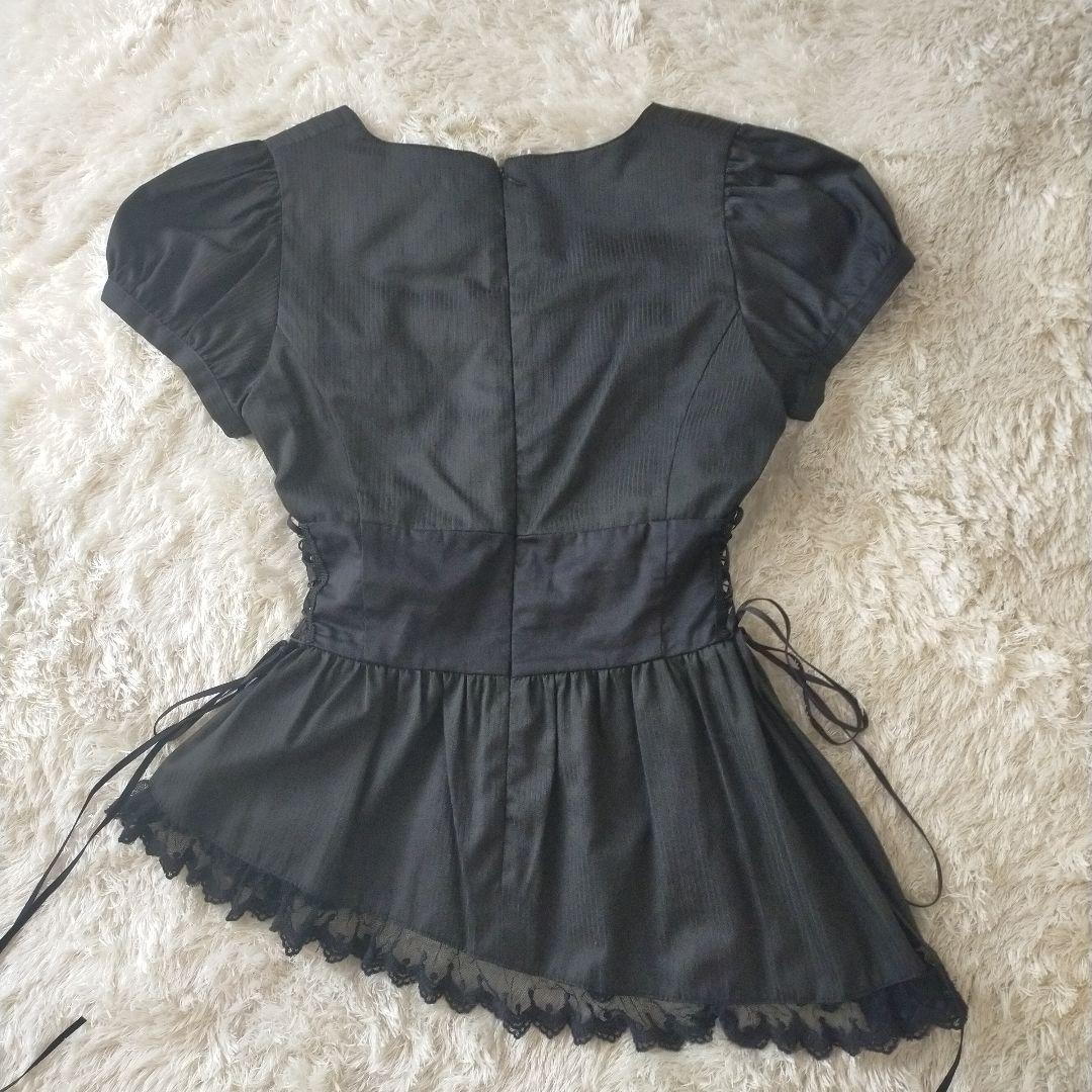 BLACK PEACE NOW　希少　美品　編み上げ　パフスリーブ　ブラック