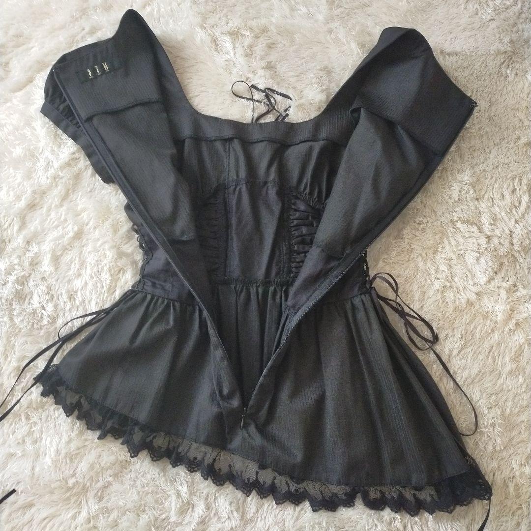 BLACK PEACE NOW　希少　美品　編み上げ　パフスリーブ　ブラック