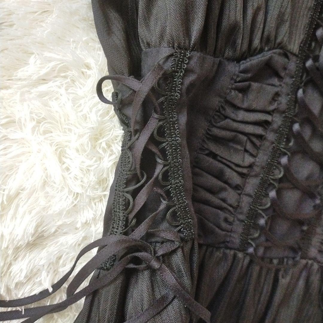 BLACK PEACE NOW　希少　美品　編み上げ　パフスリーブ　ブラック