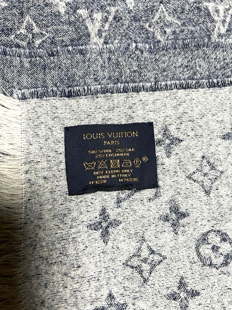 新品Louis Vuitton モノグラムマフラー 色ネイビー170x75cm