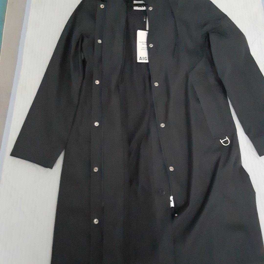 AIGLE フード付き黒コート