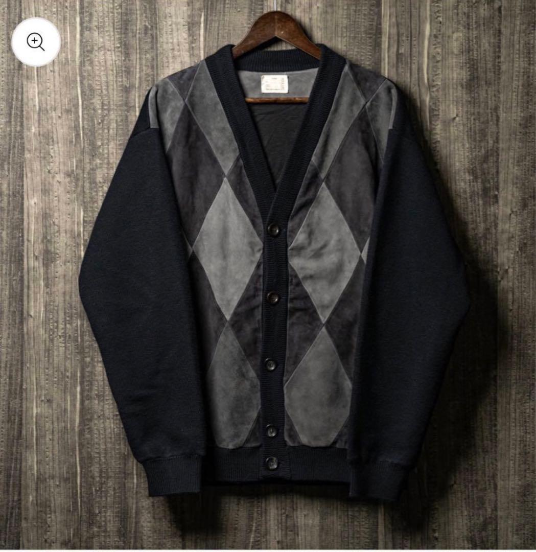 pablo vinci レザーパッチカーディガン グレー Mサイズ 新品未開封