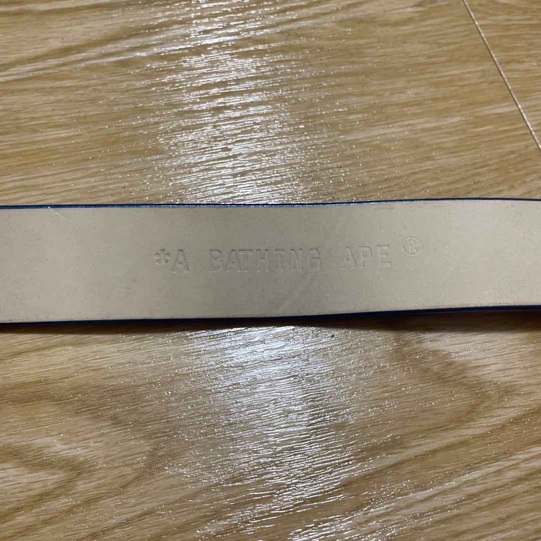 A BATHING APE ブルー レザーベルト M