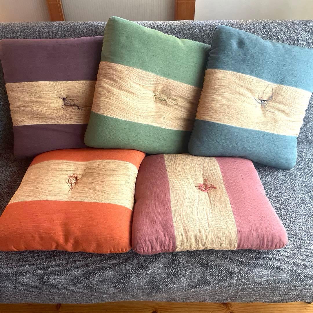 【最安値】【希少】【美品】着物生地 小座布団★5枚セット 箱入り