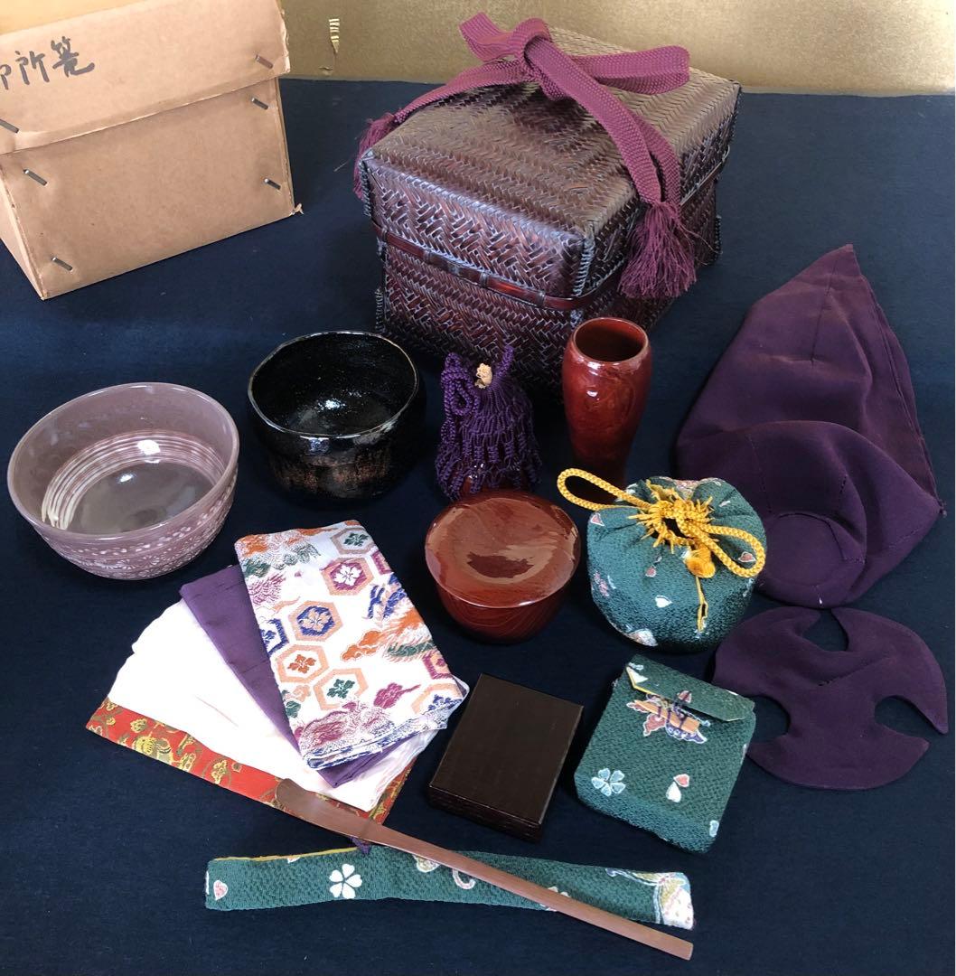 《R》茶道具 御所籠 お茶道具7点 仕覆 古帛紗 元箱　260212け2