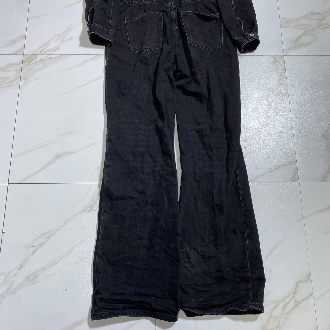即完売品♡ザラ フルレングスカットアウトブラックデニムジャンプスーツ LL〜3L