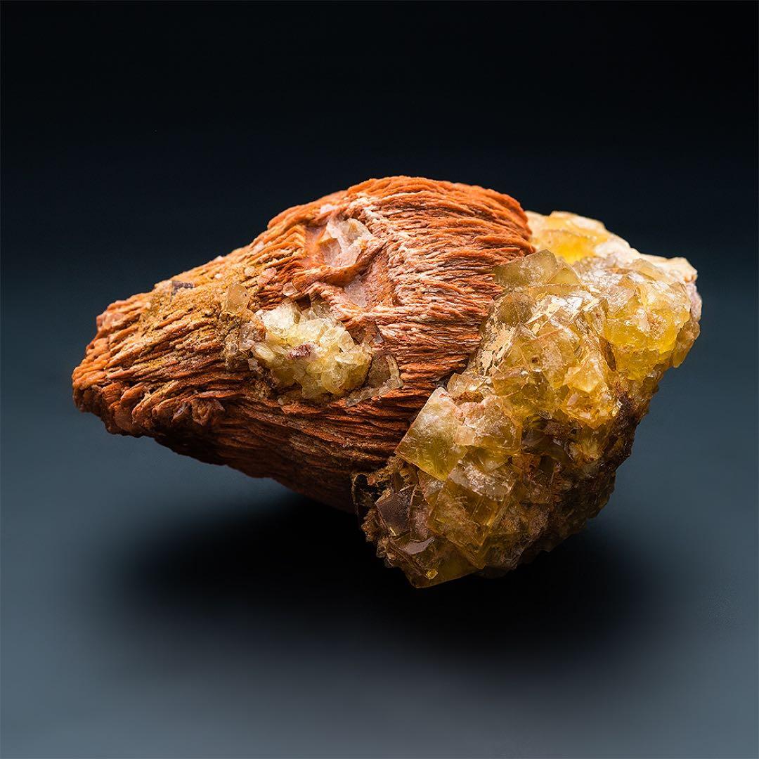 モロッコ フローライト 天然石 原石 鉱物標本 鉱石 蛍石 1683 バライト