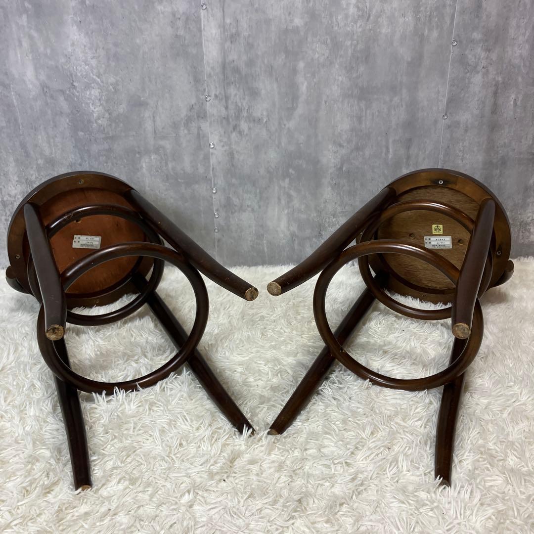 秋田木工 カウンターチェア ベントウッド 曲木 椅子 イス スツール 2脚セット