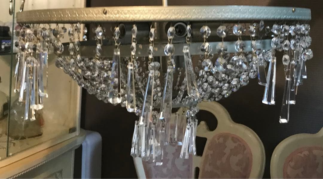 チェコ製　シャンデリア　天井直付　電球　9灯