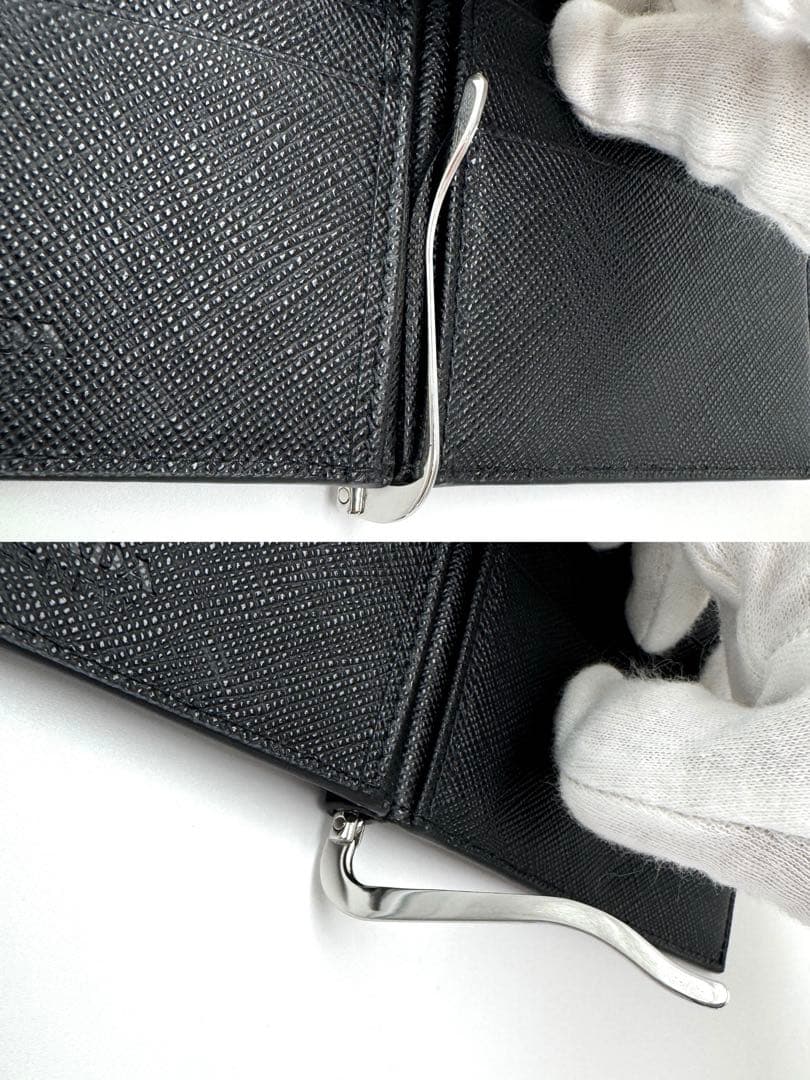 【超美品】PRADA プラダ サフィアーノ メタル マネークリップ 2MN077