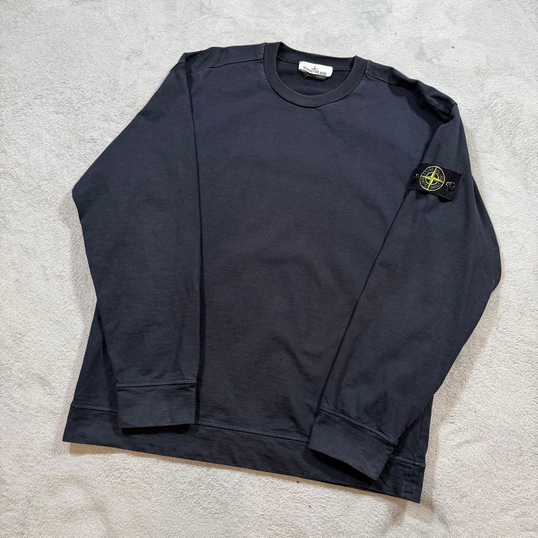 ストーンアイランド　黒　厚手　ロンT 長袖Tシャツ　771563750 Lサイズ