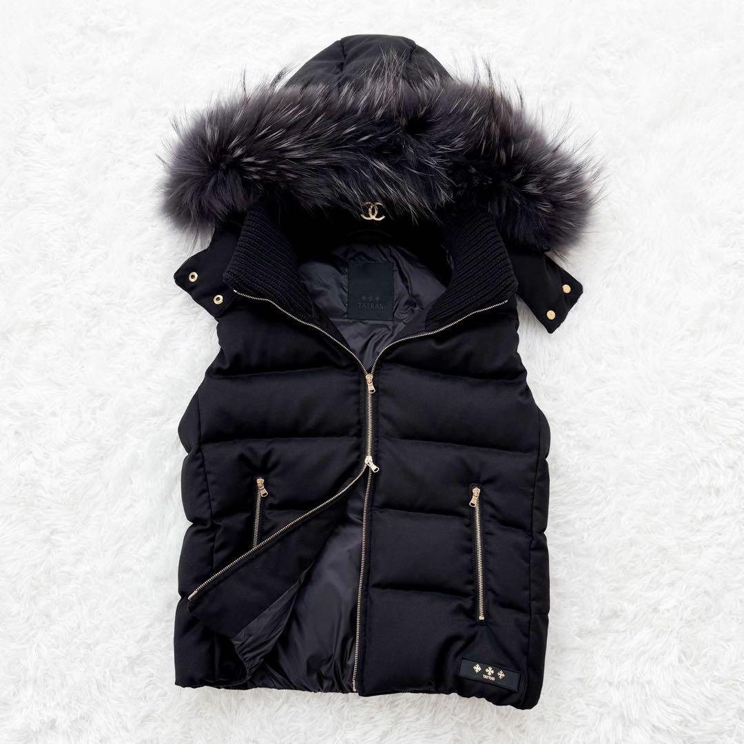 TATRAS ファー付きダウンベスト LUSERA 02 ブラック 定価11万