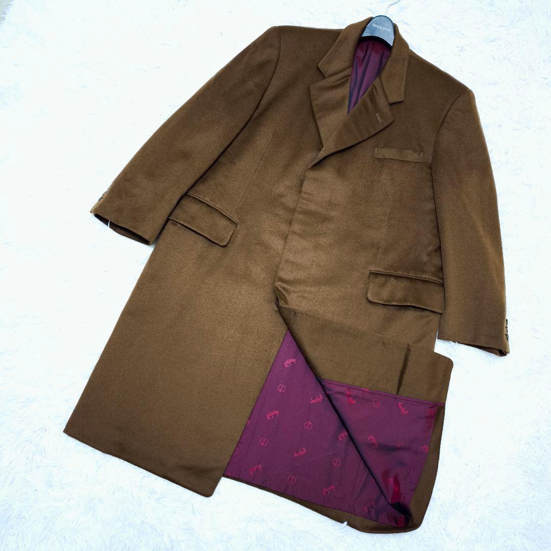 【未使用級】dunhill ダンヒル カシミヤ100% 総柄オーダーロングコート