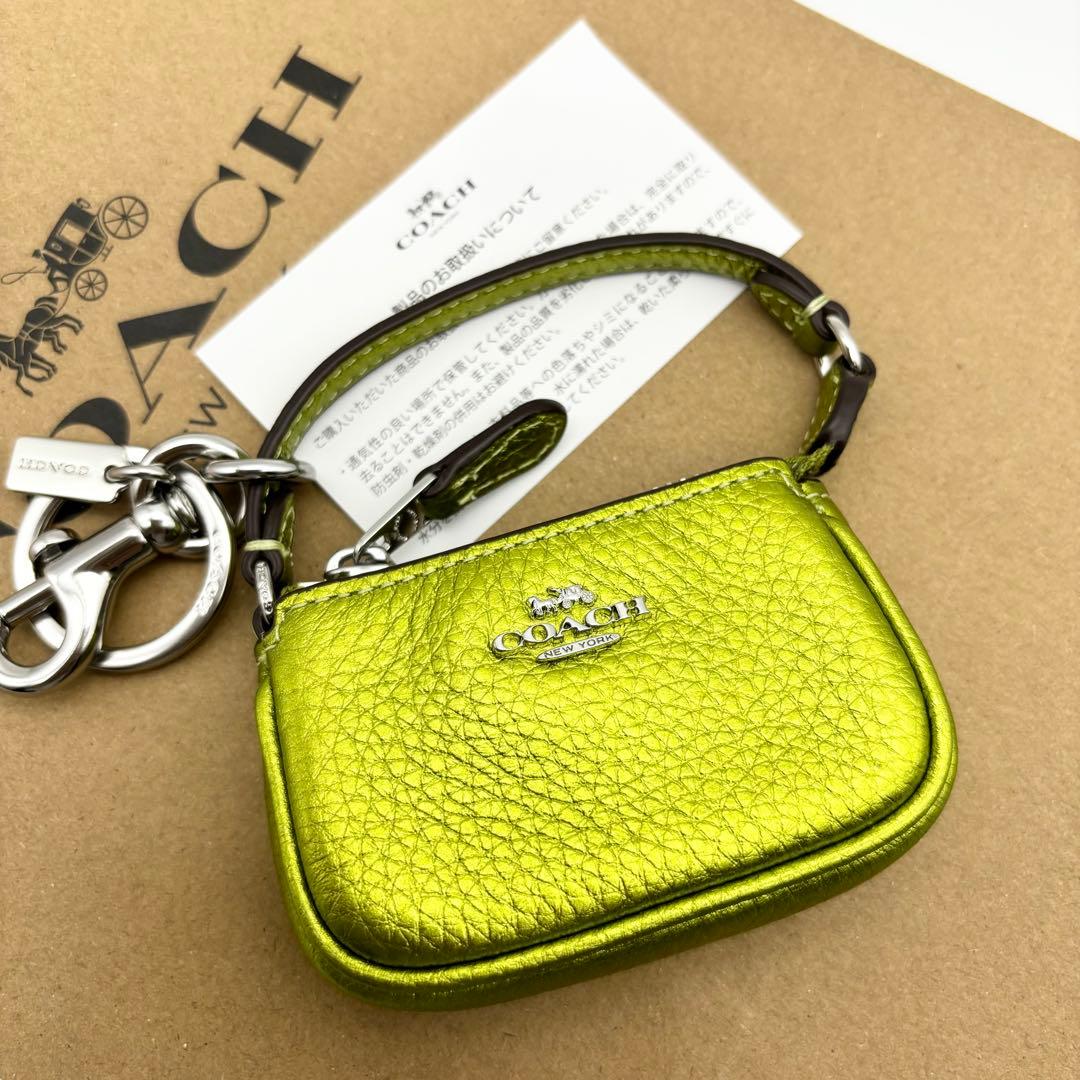 【COACH☆新品】ミニ ノリータ バッグ チャーム！メタリック！キーホルダー！