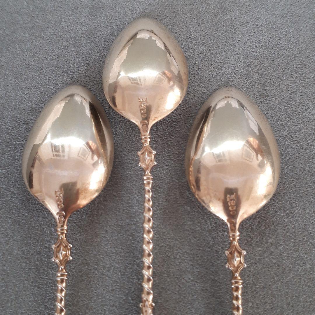 アンティーク　シルバー　ドイツ　ティースプーン　6本セット