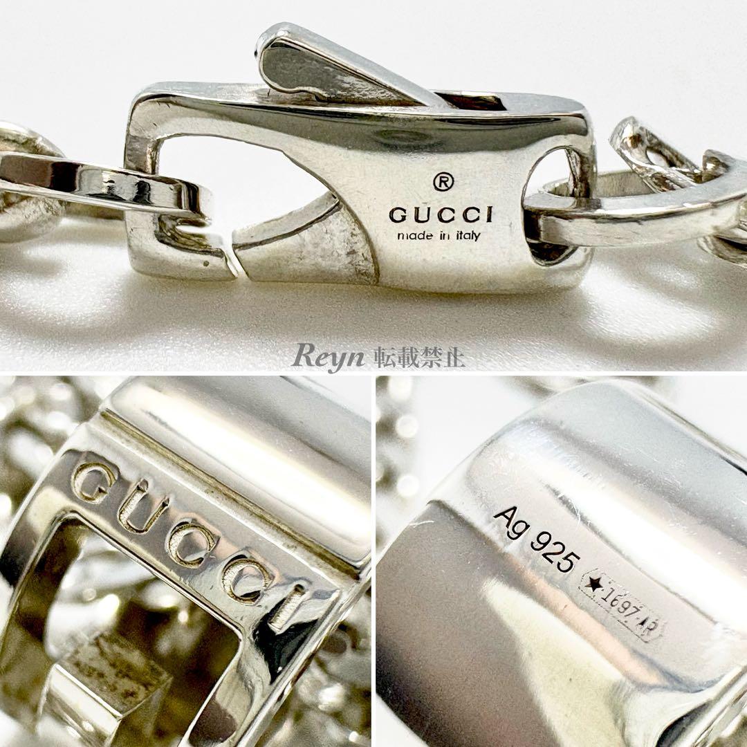 [新品仕上済] グッチ シルバー 925 Gリング 喜平チェーン ネックレス
