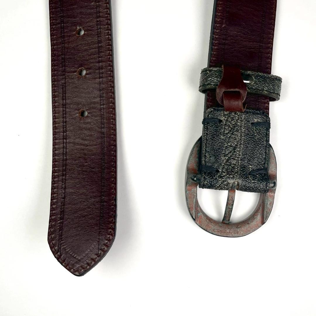 新品 ETRO スタッズ レザーベルト イタリア製 Y2K ペイズリー