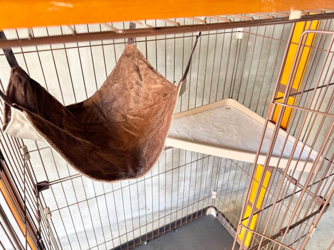 キャットケージ 2段 ハンモック付き ウッド 猫