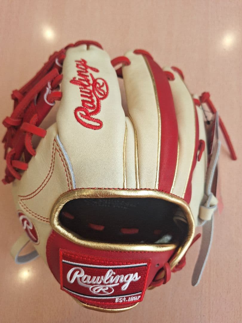 Rawlings 硬式トレーニンググローブ左投用 クリーム/レッド
