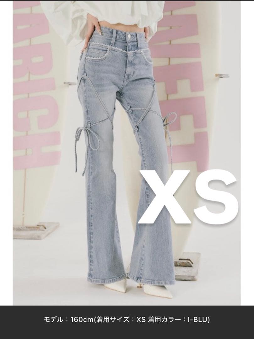 Darich ダーリッチ ピコレースハイウエストフレアデニム