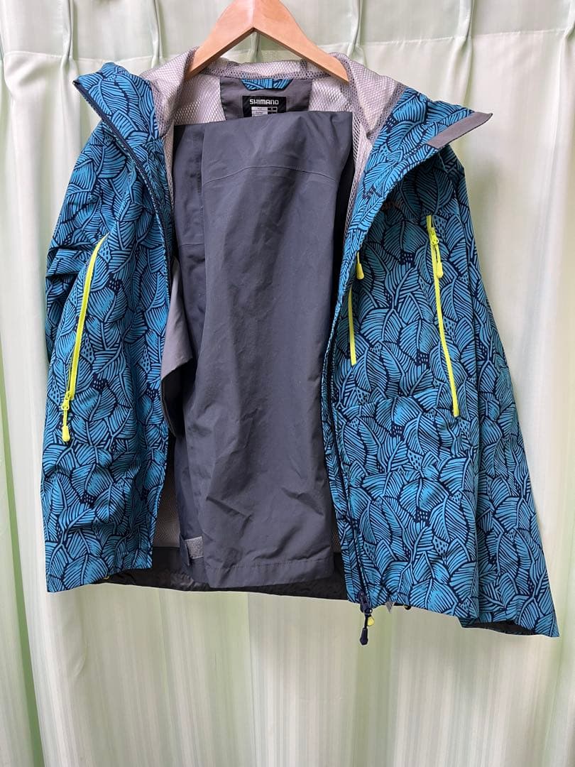 美品　SHIMANO XL レインウェア 上下セット　青葉柄　ドライシールド