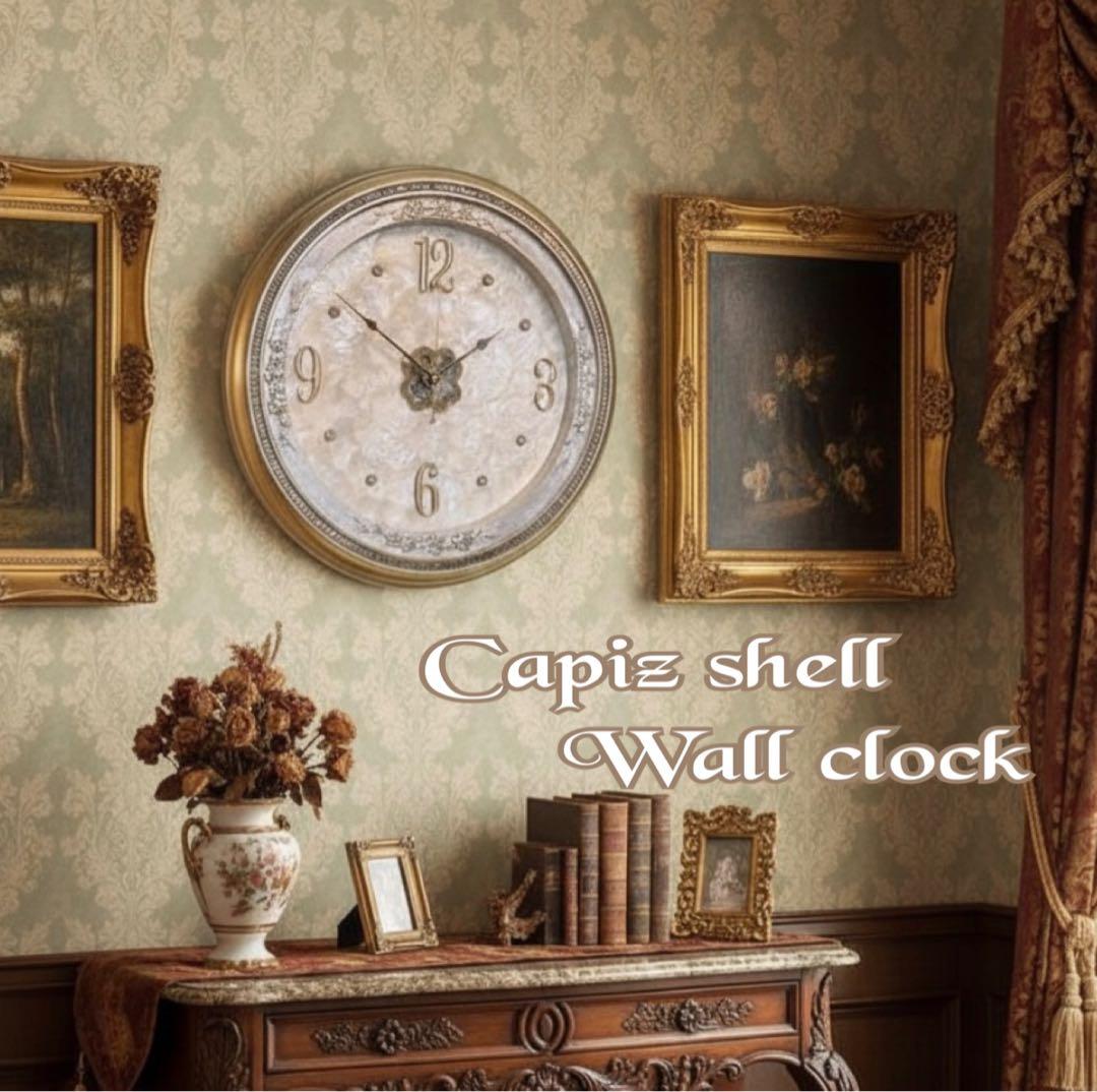 アンティーク雑貨 Victorian ウォールクロック カピスシェル 壁掛