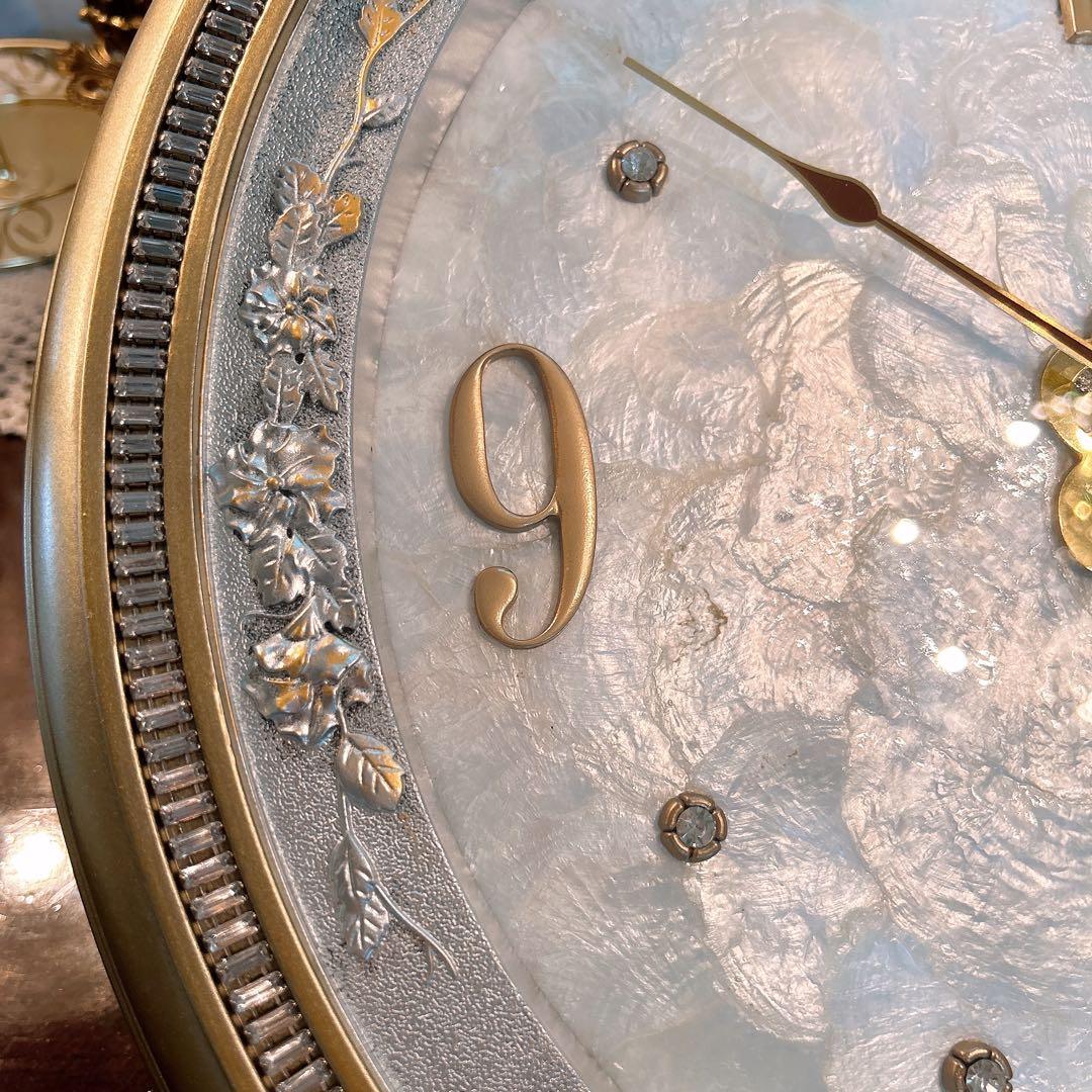 アンティーク雑貨 Victorian ウォールクロック カピスシェル 壁掛