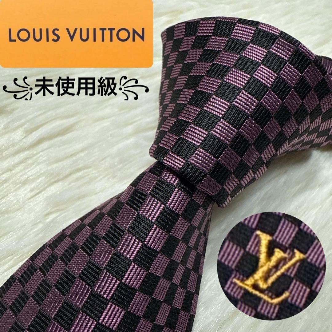 【未使用級】LOUIS VUITTON ネクタイ　高級シルク　ロゴ　ジャガード