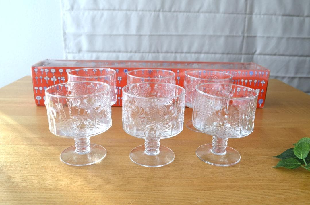 アラビア●フローラ●デザートボウル脚付6セット箱付●Nuutajarvi