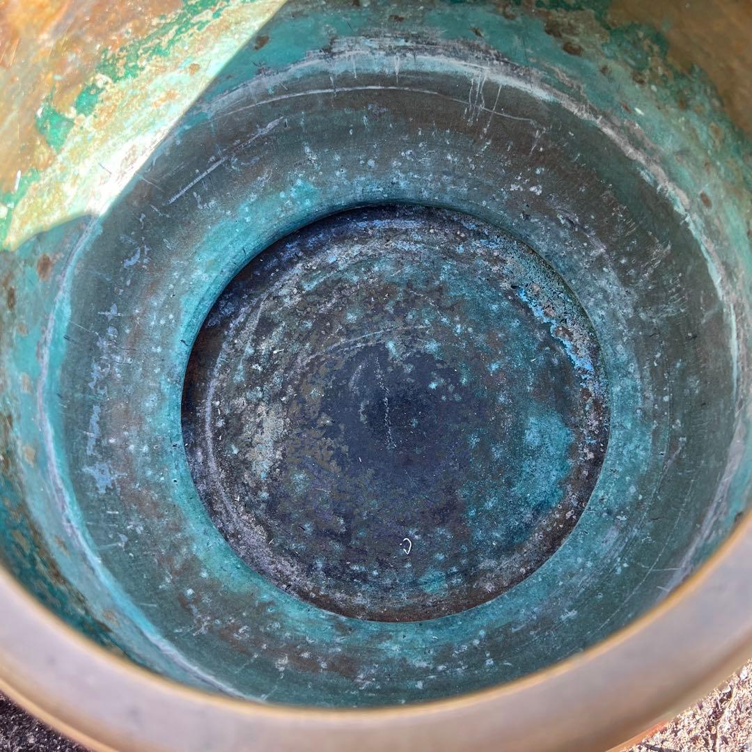 火鉢 アンティーク 手炙り 古道具 骨董 銅製 金属工芸 置物 昭和レトロ 双耳