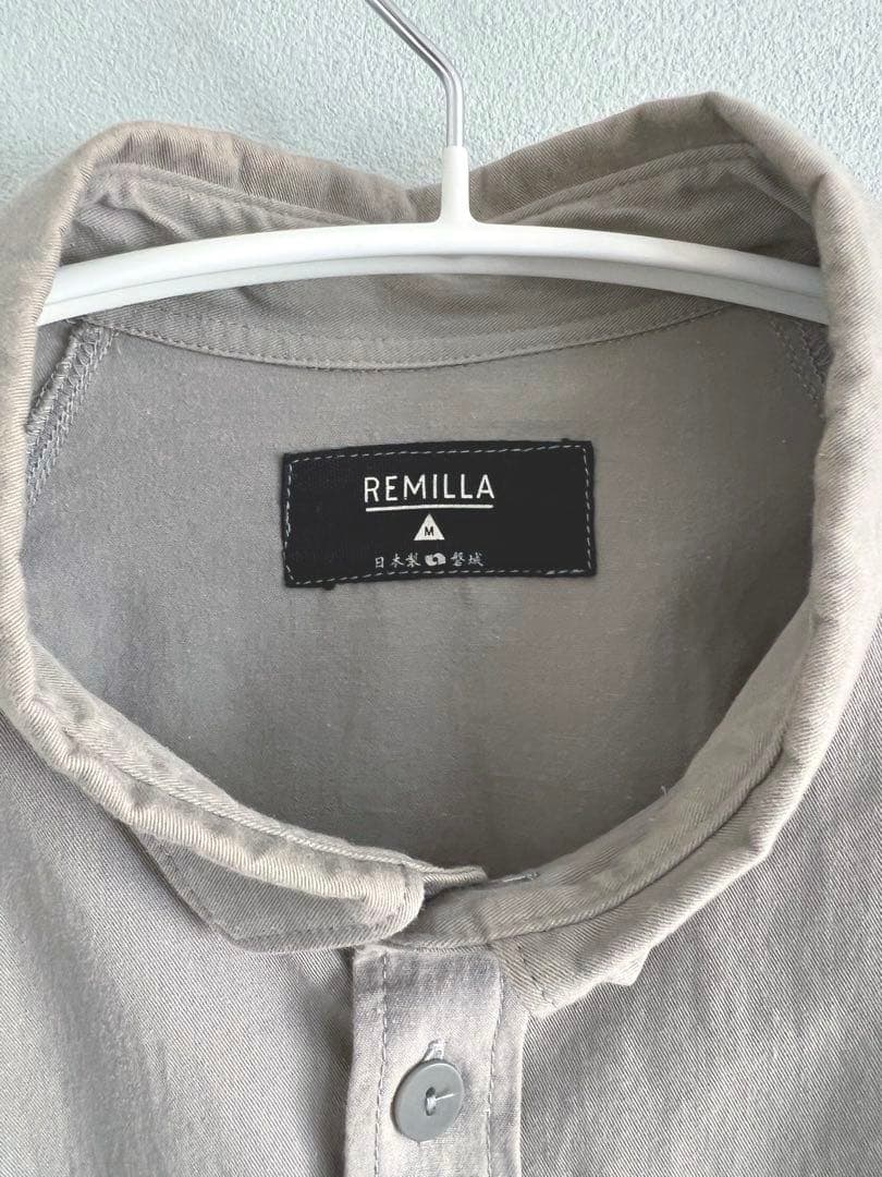 REMILLA レミーラ : 長袖ボタンダウン ドルマンツイルシャツ GRAY