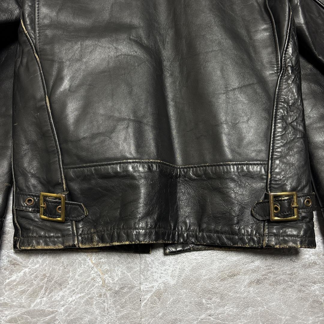 雰囲気抜群 Schott USA製 シングルライダース 34 ブラック ショット