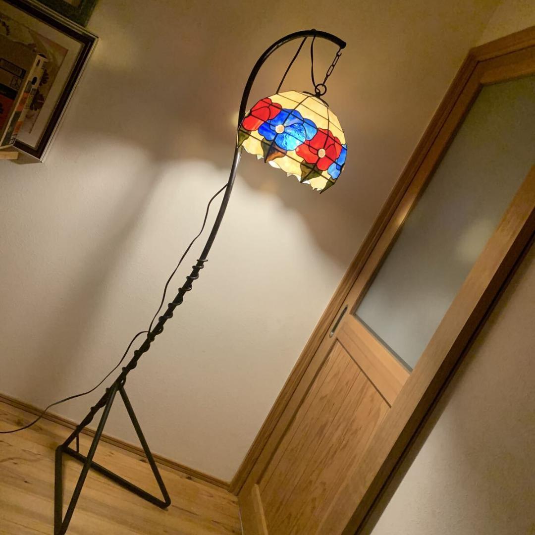 湯*3様 428)ステンドグラス フロアスタンドランプ　高さ168㎝