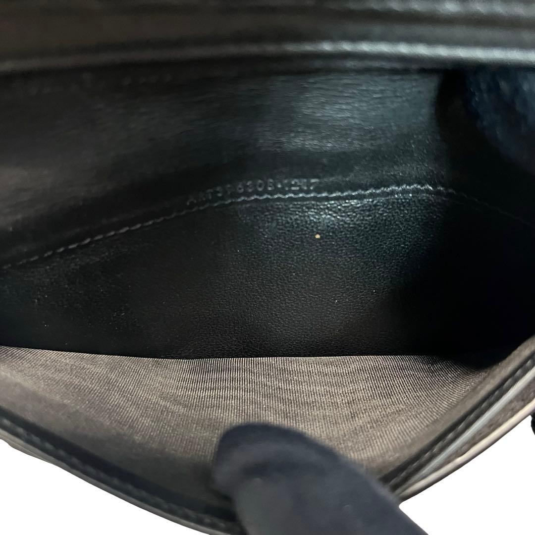 希少✨サンローラン 長財布 クロコ型押し ロゴ刻印 レザー ブラック 黒