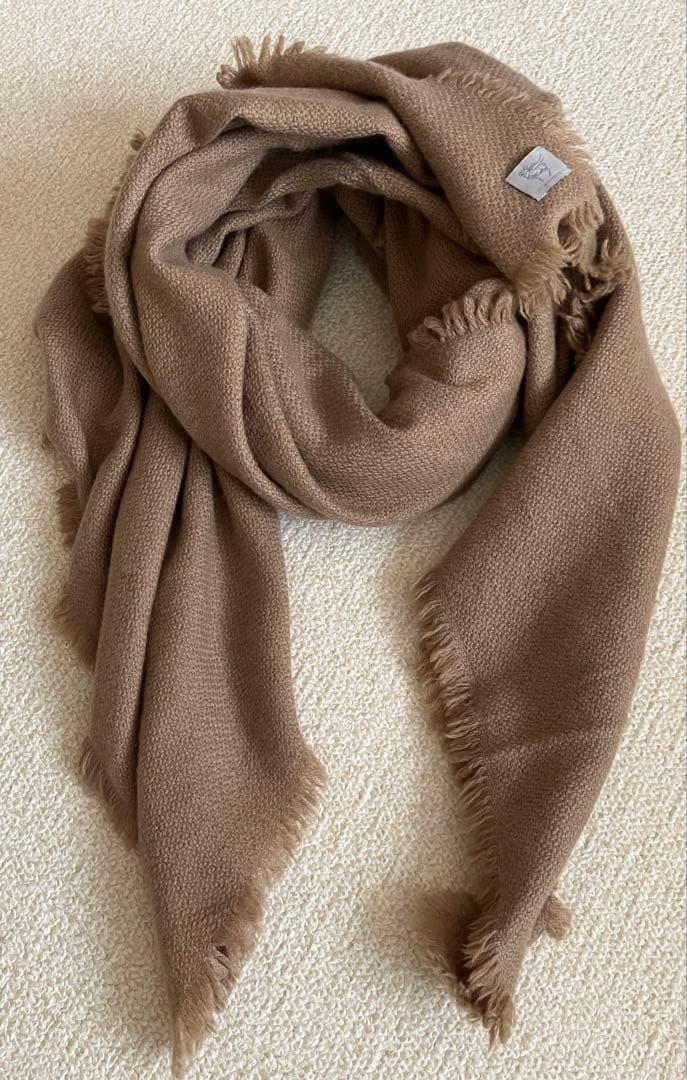 【ニムニムデュアイ】カシミアウール キャメル 大判ストール